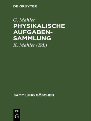cover image of Physikalische Aufgabensammlung